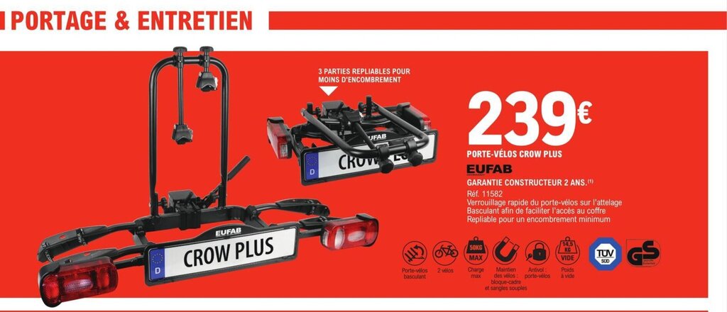 Promo Porte Velos crow plus chez E.Leclerc L Auto