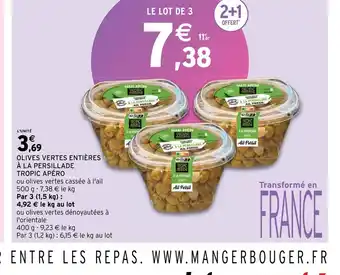 Intermarché Olives vertes entieres a la persillade tropic apero offre