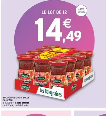 Intermarché Bolognaise pur boeuf panzani offre