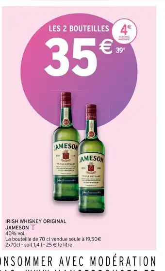 Intermarché Irish whiskey original jameson offre