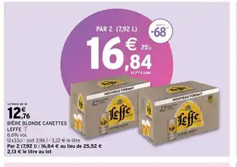 Intermarché Biere blonde canettes leffe offre