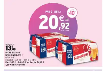 Intermarché Bière blonde kronenbourg offre