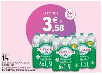 Intermarché Eau de source gazeuse cristaline offre