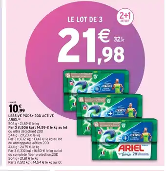 Intermarché Lessive pods+ 20D active ariel offre