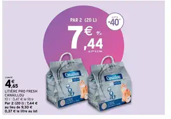 Intermarché Litiere pro fresh canaillou offre