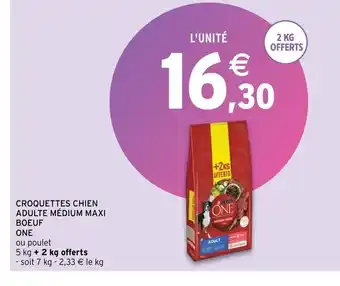 Intermarché Croquettes chien adulte medium maxi boeuf one offre