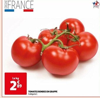 Auchan Tomates rondes en grappe offre