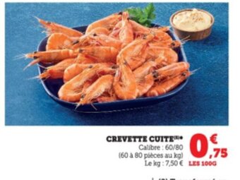 Super U Crevette cuite offre