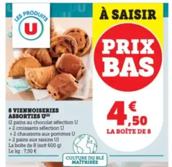 Super U 8 viennoiseries assorties U offre