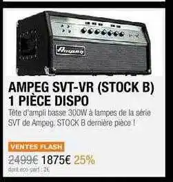 Ampeg Svt-vr (stock B) 1 Pièce Dispo