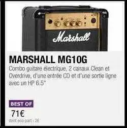 SonoVente Marshall Mg10g Best Of offre
