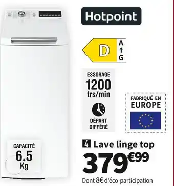 Conforama Hotpoint  lave-linge top cwmtg652ufr/n offre