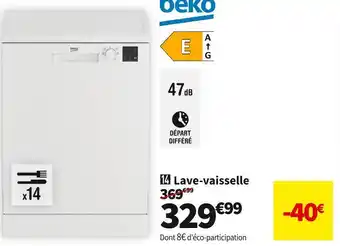 Conforama Beko lave-vaisselle lvv4729w offre