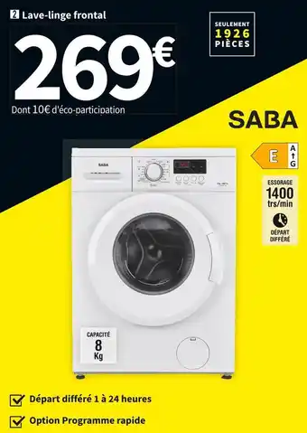 Conforama Saba lave-linge saba fl814l21w offre