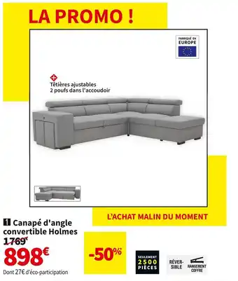 Conforama Canape d'angle convertible holmes offre