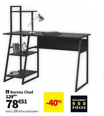 Conforama  bureau 120 cm chad offre