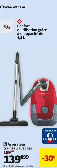 Conforama  aspirateur traineau avec sac rowenta ro3154ea offre