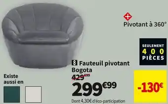 Conforama Fauteuil pivotant bogota offre