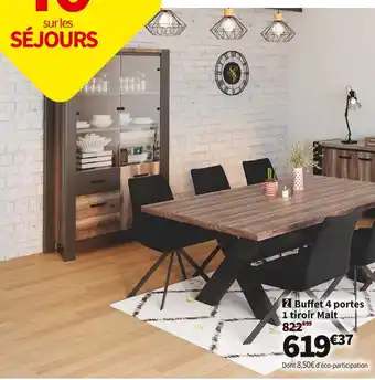 Conforama Buffet 4 portes 1 tiroir offre