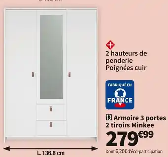 Conforama  armoire minkee offre