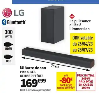 Conforama Lg barre de son offre