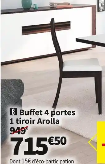 Conforama Buffet 4 portes 1 tiroir arolla offre
