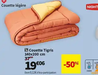 Conforama Nightitude couette tigris 140x200 cm offre