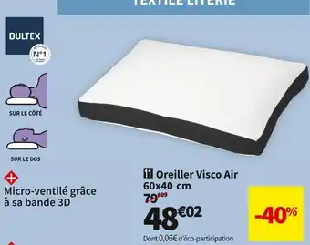 Conforama Bultex oreiller visco air 60x40 cm offre