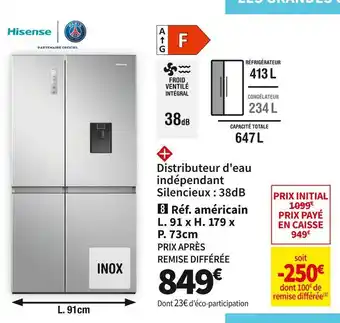 Conforama Hisense réf. américain hisense rs840n4wcf offre