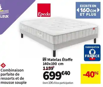 Conforama Epeda  matelas ressorts ensachés + mousse à mémoire étoffe offre