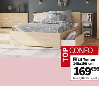 Conforama Lit haut 140x190 cm tempo offre