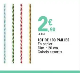 E.Leclerc Lot De 100 pailles offre