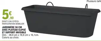 E.Leclerc Jardiniére 50 CM avec Plateau Clipsé Et Suppor Invisible offre
