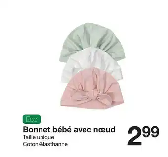 Zeeman Bonnet Bébé Avec Nœud offre