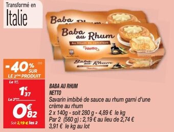 Netto Baba au rhum NETTO offre