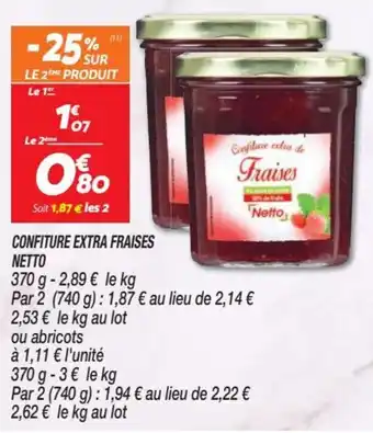 Netto Confiture extra fraises NETTO offre