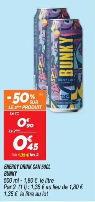 Netto Energy drink can 50CL BUNKY offre