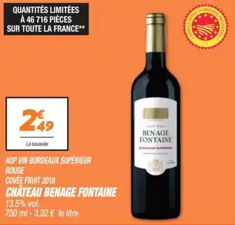 Netto Aop vin bordeaux supérieur rouge cuvée fruit 2018 offre