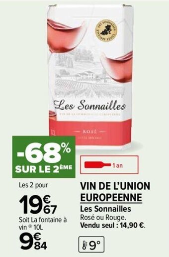 Carrefour Market Vin de l'union europeenne offre
