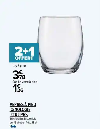 Carrefour Market Verres à pied œnologie tulipe offre