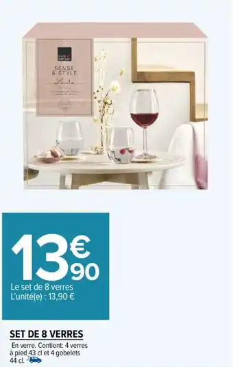 Carrefour Market Set de 8 verres offre