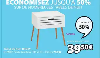 JYSK Table de Nuit Broby offre