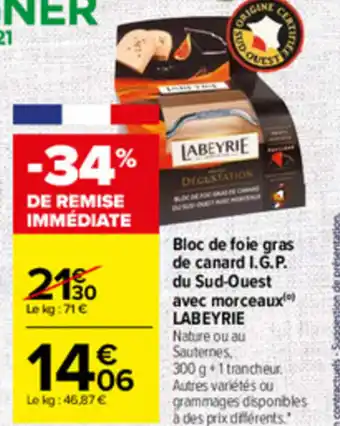 Carrefour Bloc De Fo Ie Gras offre