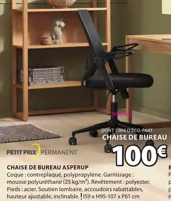 JYSK Chaise de Bureau Asperup offre