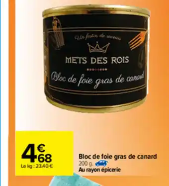 Carrefour Bloc De Foie Gras De Canard offre