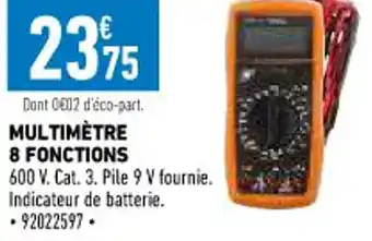 Brico Cash Multimètre 8 Fonctions offre