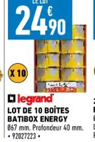 Brico Cash Lot de 10 Boîtes Batibox Energy offre