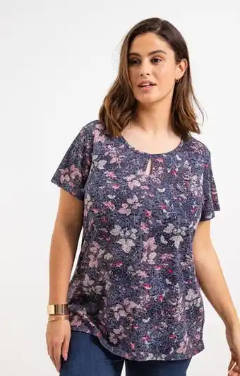 Tee-shirt imprimé feuillage avec clous