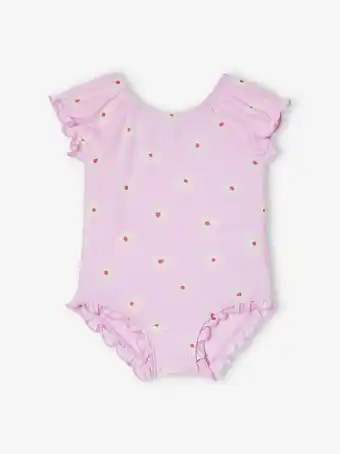 Maillot de bain 1 piece bebe fille fleurs - rose