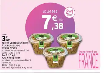 Intermarché Hyper Olives vertes entières à la persillade tropic apero offre